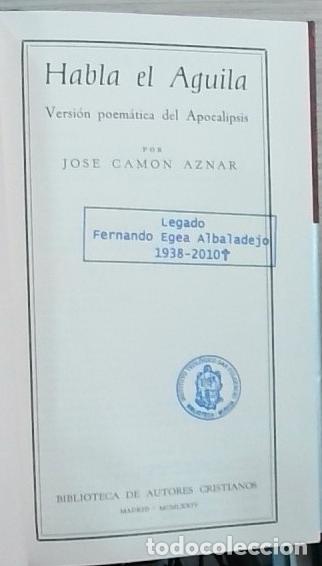 B&uuml;cher: Habla el &Aacute;guila. Versi&oacute;n poem&aacute;tica del Apocalipsis - Jos&eacute; Cam&oacute;n Aznar: