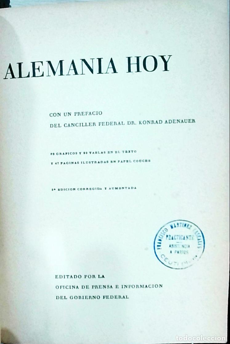 Libri di seconda mano: Alemania hoy - Konrad Adenauer: