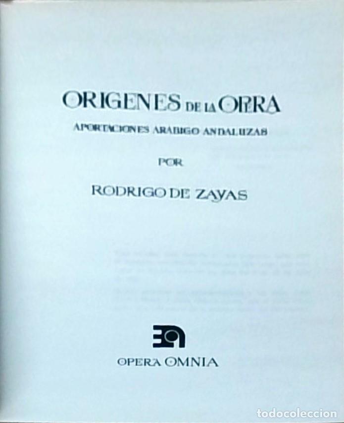 Libri di seconda mano: Or&iacute;genes de la &oacute;pera: aportaciones ar&aacute;bigo-andaluzas - Rodrigo de Zayas: