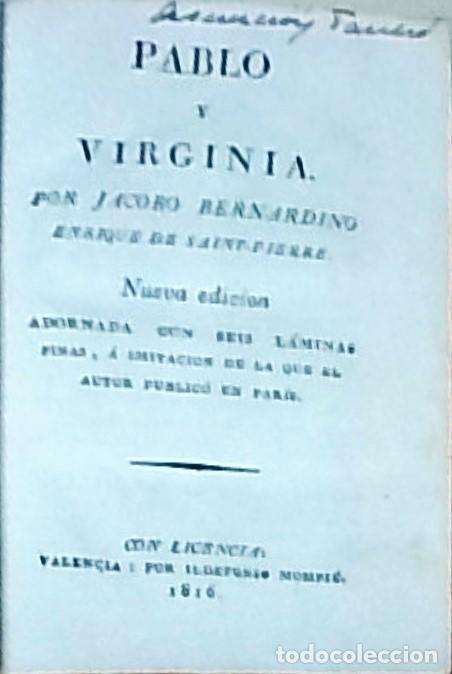 Livros em segunda m&atilde;o: Pablo y Virginia. Nueva edici&oacute;n - SAINT PIERRE, Jacobo Bernardino Enrique de: