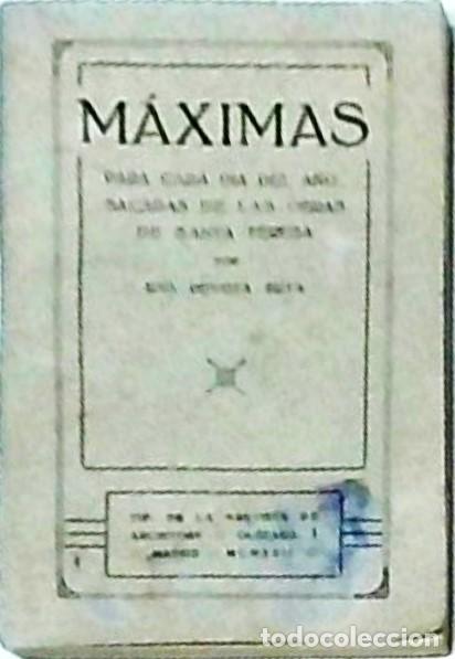 Livres: M&aacute;ximas para cada d&iacute;a del a&ntilde;o sacadas de las obras de Santa Teresa - UNA DEVOTA SUYA: