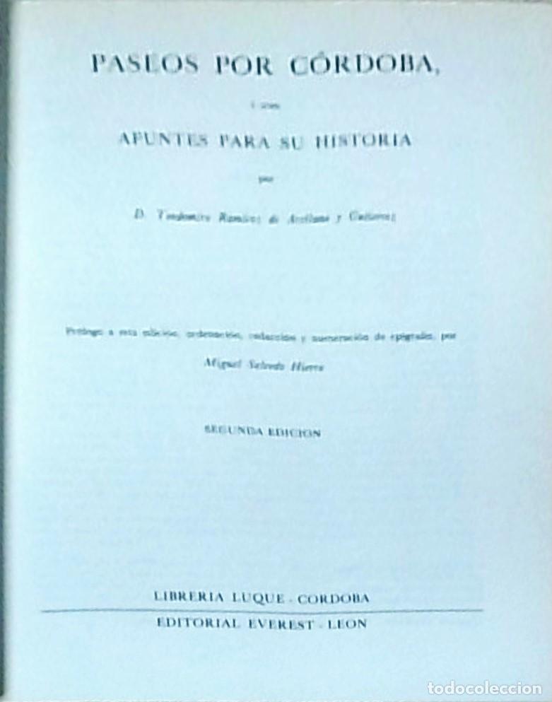 Livres: Paseos por C&oacute;rdoba, &oacute; sean apuntes para su historia - Teodomiro Ram&iacute;rez de Arellano y Guti&eacute;rrez: