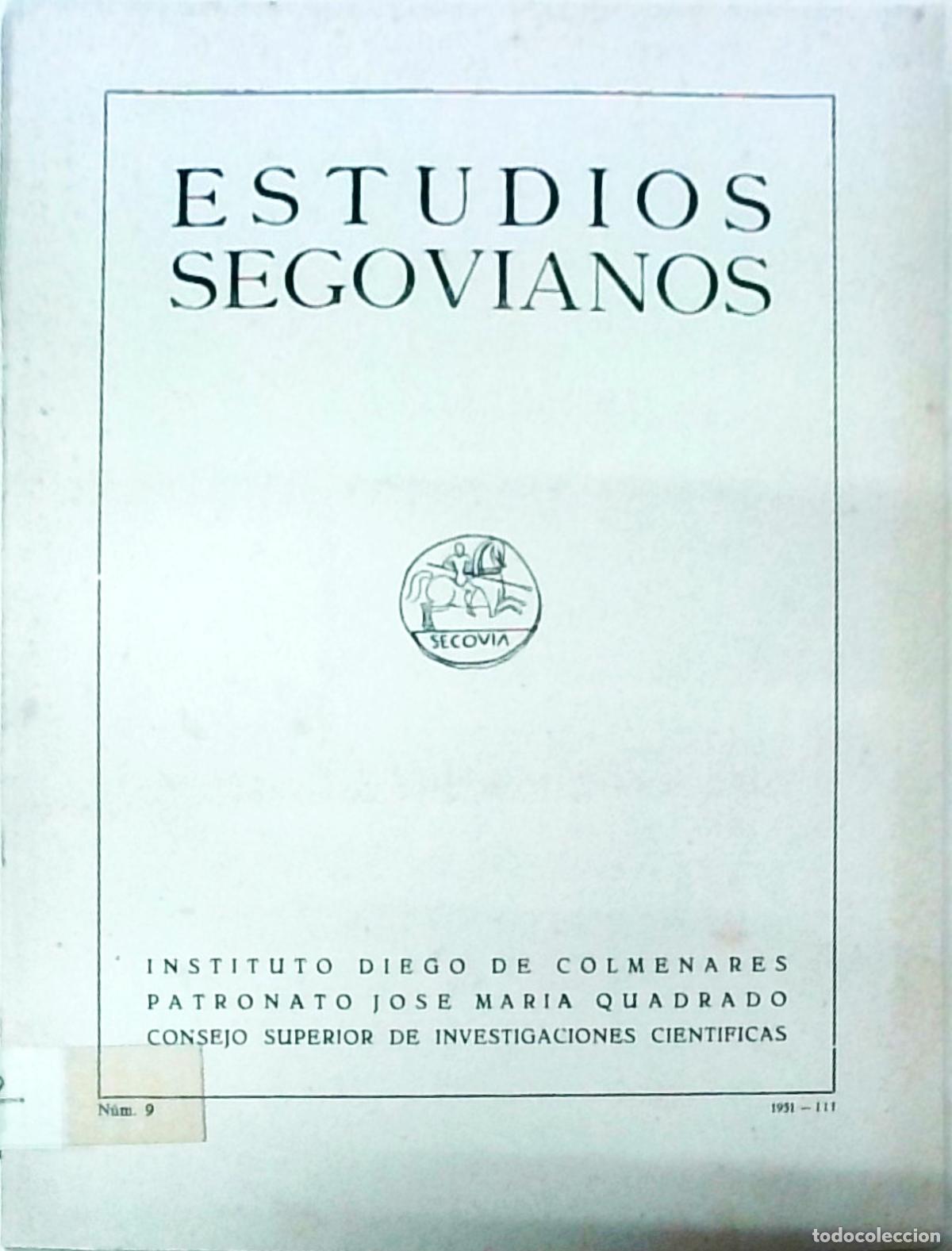 books: Estudios segovianos. N&ordm; 9. 1951-III - AA. VV.: