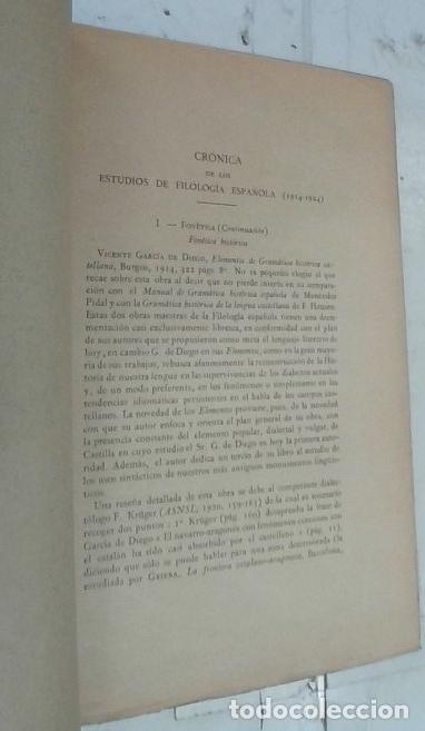 Livros em segunda m&atilde;o: Cr&oacute;nica de los Estudios de Filolog&iacute;a Espa&ntilde;ola (1914 - 1924) - Alonso, Amado: