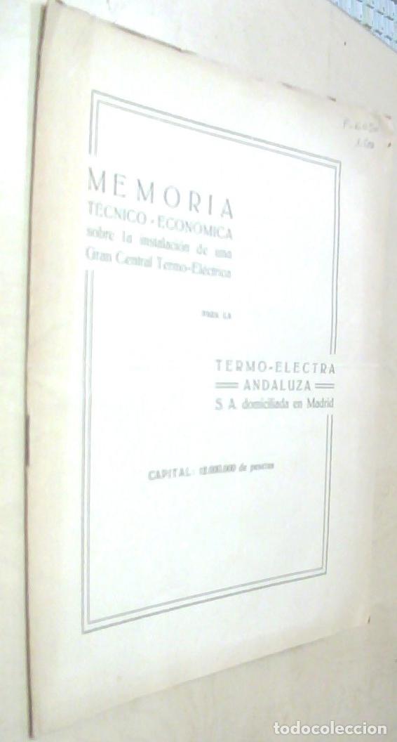Libros: Memoria t&eacute;cnico-econ&oacute;mica sobre la instalaci&oacute;n de una Gran Central Termo-El&eacute;ctrica para la Termo-El&eacute;