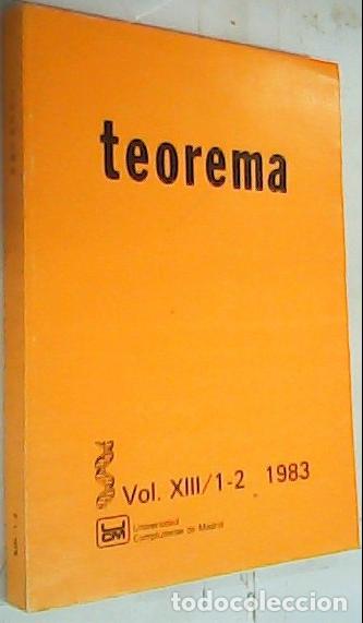 B&uuml;cher: Teorema. Vol. XIII / 1 - 2 - Autores Varios: