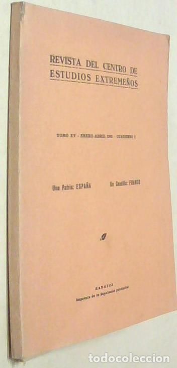 B&uuml;cher: Revista del Centro de Estudios Extreme&ntilde;os. Tomo XV. Enero - Abril 1941. Cuaderno I - AA. VV.:
