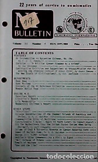 Libros: NI Bulletin. April 1987. Volume 21. Number 4 - AA.VV. - NUMISMATICS: