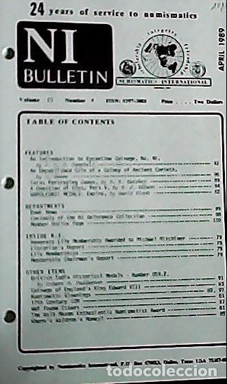 Libros: NI Bulletin. April 1989. Volume 23. Number 4 - AA.VV. - NUMISMATICS: