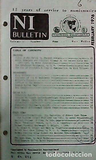 Libros: NI Bulletin. February 1976. Volume 10. Number 2 - AA.VV. - NUMISMATICS:
