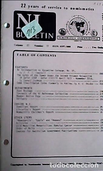 Libros: NI Bulletin. December 1986. Volume 20. Number 12 - AA.VV. - NUMISMATICS: