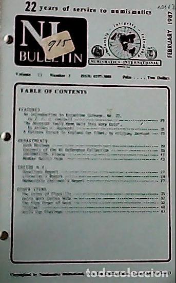 Libros: NI Bulletin. February 1987. Volume 21. Number 2 - AA.VV. - NUMISMATICS: