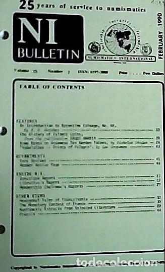 Libros: NI Bulletin. February 1990. Volume 25. Number 2 - AA.VV. - NUMISMATICS: