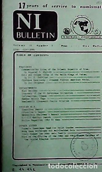 Libros: NI Bulletin. January 1982. Volume 16. Number 1 - AA.VV. - NUMISMATICS: