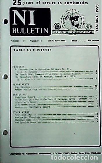 Libros: NI Bulletin. January 1990. Volume 25. Number 1 - AA.VV. - NUMISMATICS: