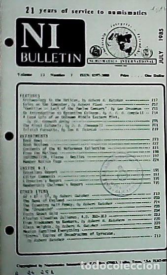 Libros: NI Bulletin. July 1985. Volume 19. Number 7 - AA.VV. - NUMISMATICS: