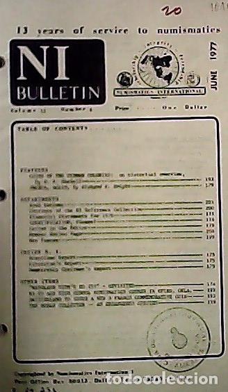 Libros: NI Bulletin. June 1977. Volume 11. Number 6 - AA.VV. - NUMISMATICS: