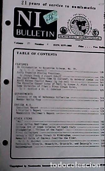Libros: NI Bulletin. June 1986. Volume 20. Number 6 - AA.VV. - NUMISMATICS: