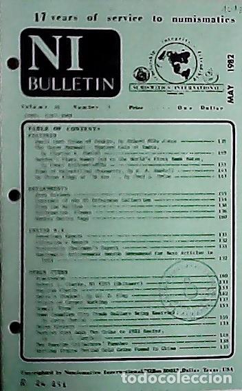 Libros: NI Bulletin. May 1982. Volume 16. Number 5 - AA.VV. - NUMISMATICS: