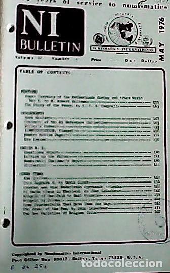 Libros: NI Bulletin. May 1976. Volume 10. Number 5 - AA.VV. - NUMISMATICS: