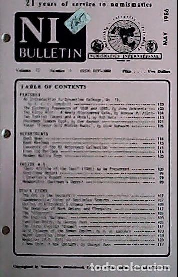 Libros: NI Bulletin. May 1986. Volume 20. Number 5 - AA.VV. - NUMISMATICS: