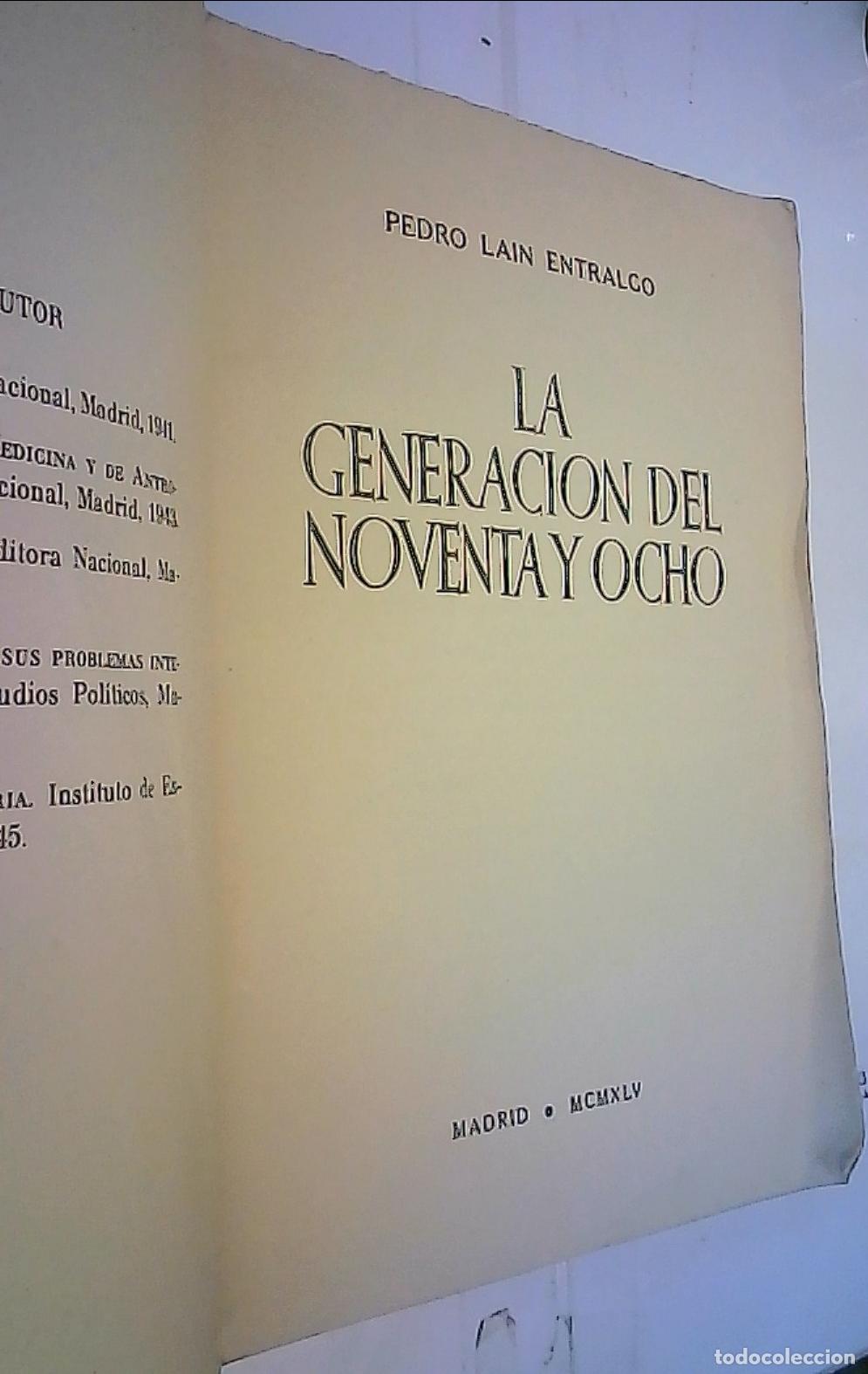 B&uuml;cher: La Generaci&oacute;n del Noventa y ocho - La&iacute;n Entralgo, Pedro: