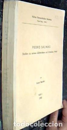 Libros: Pedro Salinas. Studien zu seinem dichterischen und kritischen Werk von - BAADER, Horst: