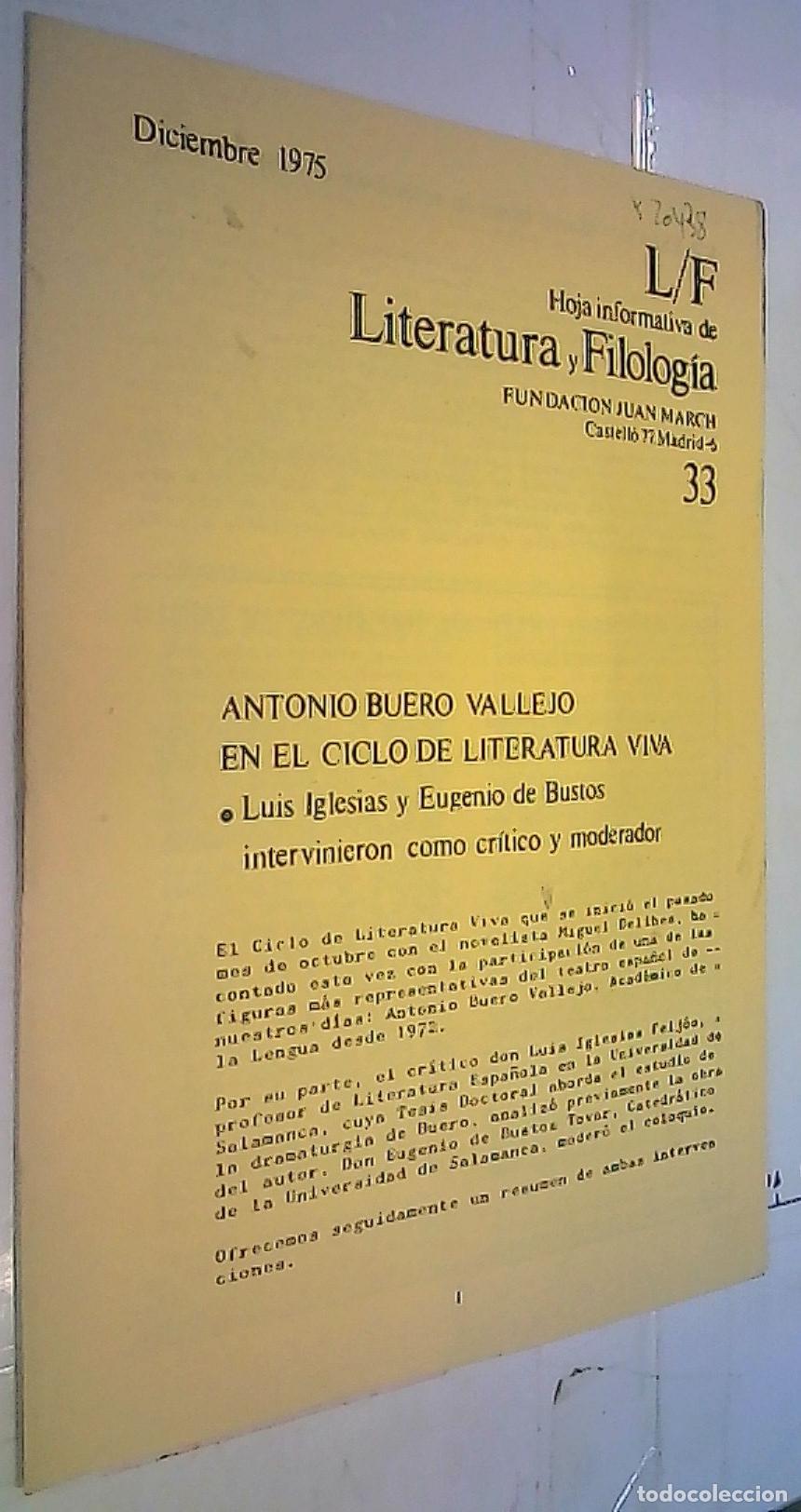 Libri di seconda mano: Antonio Buero Vallejo en el Ciclo de Literatura viva. Luis Iglesias y Eugenio de Bustos interviniero