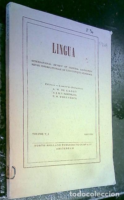 B&uuml;cher: Lingua. International Review of General Linguistics Volume v. 3 April 1956 - REVISTA: