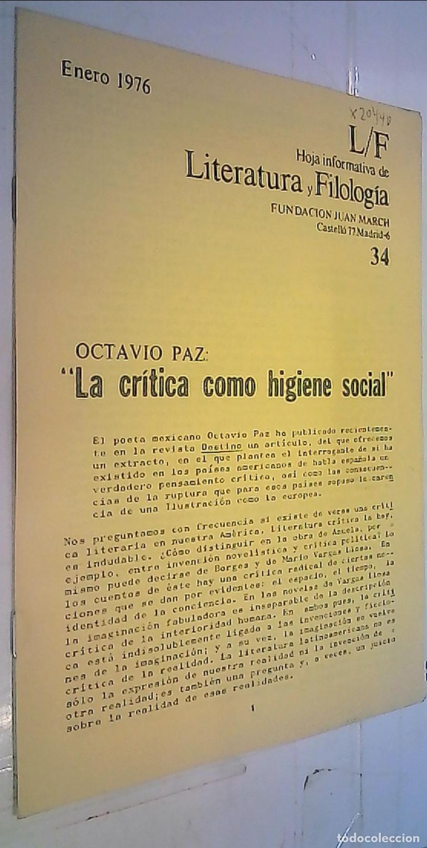 B&uuml;cher: Octavio Paz: La cr&iacute;tica como higiene social - REVISTA: