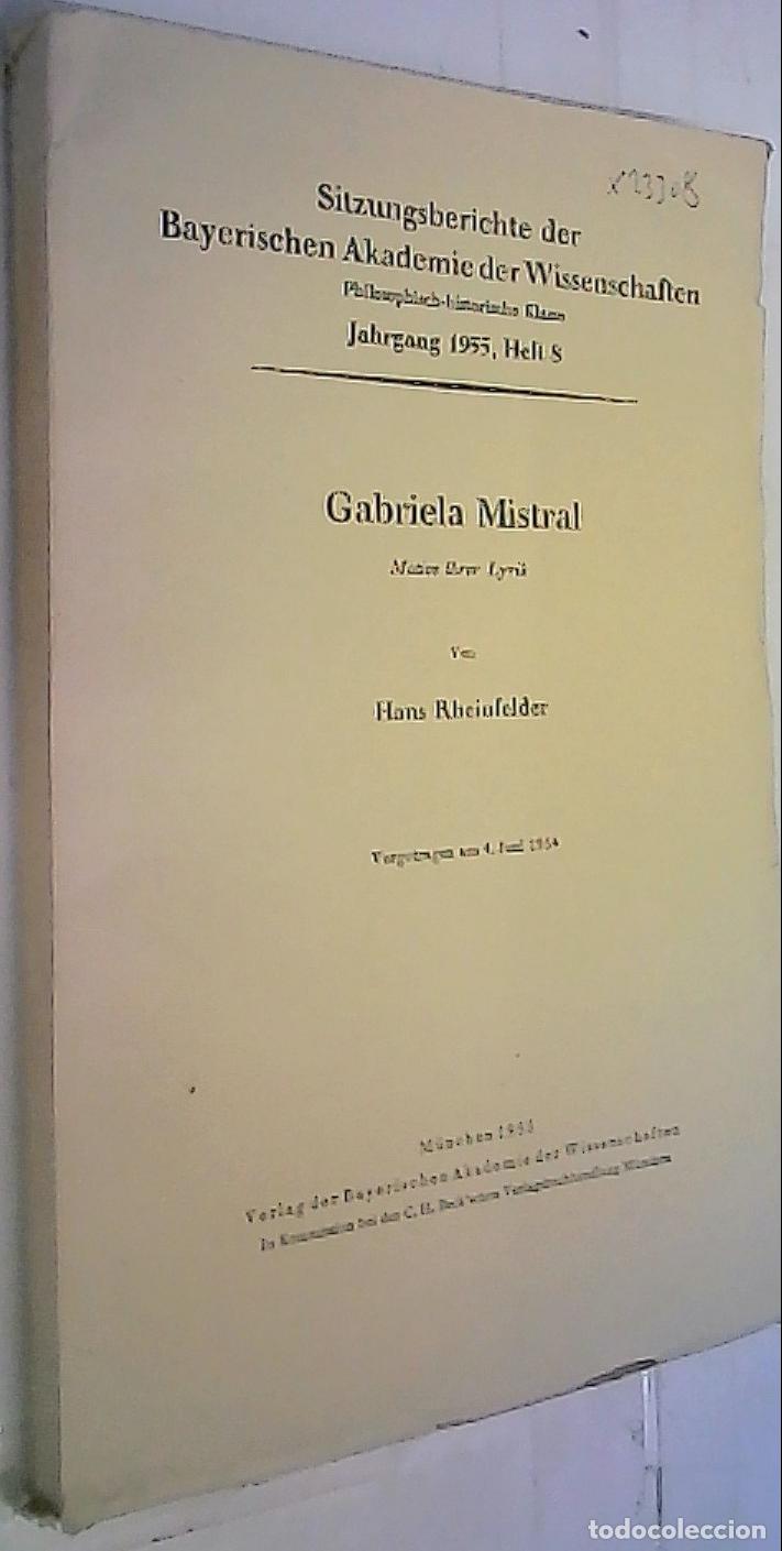 Libros: Gabriela Mistral. Motive ihrer Lyrik - Rheinfelder, Hans: