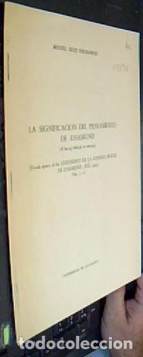 books: La significaci&oacute;n del pensamiento de Unamuno (a los 25 a&ntilde;os de su muerte). Separata de los Cuadernos