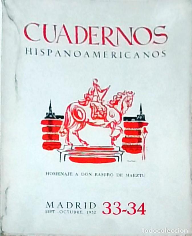Libros: Homenaje a Don Ramiro de Maeztu. Cuadernos Hispanoamericanos. Madrid. Sept.-Octubre, 1952. N&ordm;s 33-34
