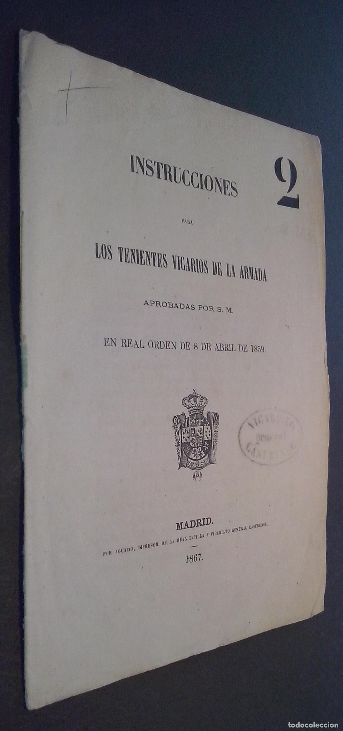 Libros: Instrucciones para los Tenientes Vicarios de la Armada aprobadas por S.M. en Real orden de 8 de abri