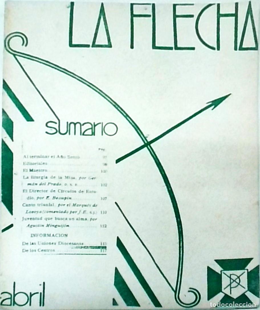 B&uuml;cher: La Flecha. Organo oficial de la Juventud Cat&oacute;lica. Ano III. N&ordm; 23. Madrid abril 1934 - AA. VV.: