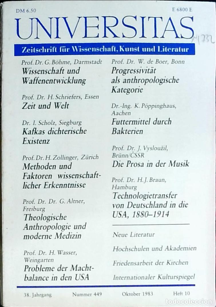 B&uuml;cher: Universitas October Heft 10, Nummer 449. Zeitschrift f&uuml;r Wissenschft, Kunst und Literatur - Autores