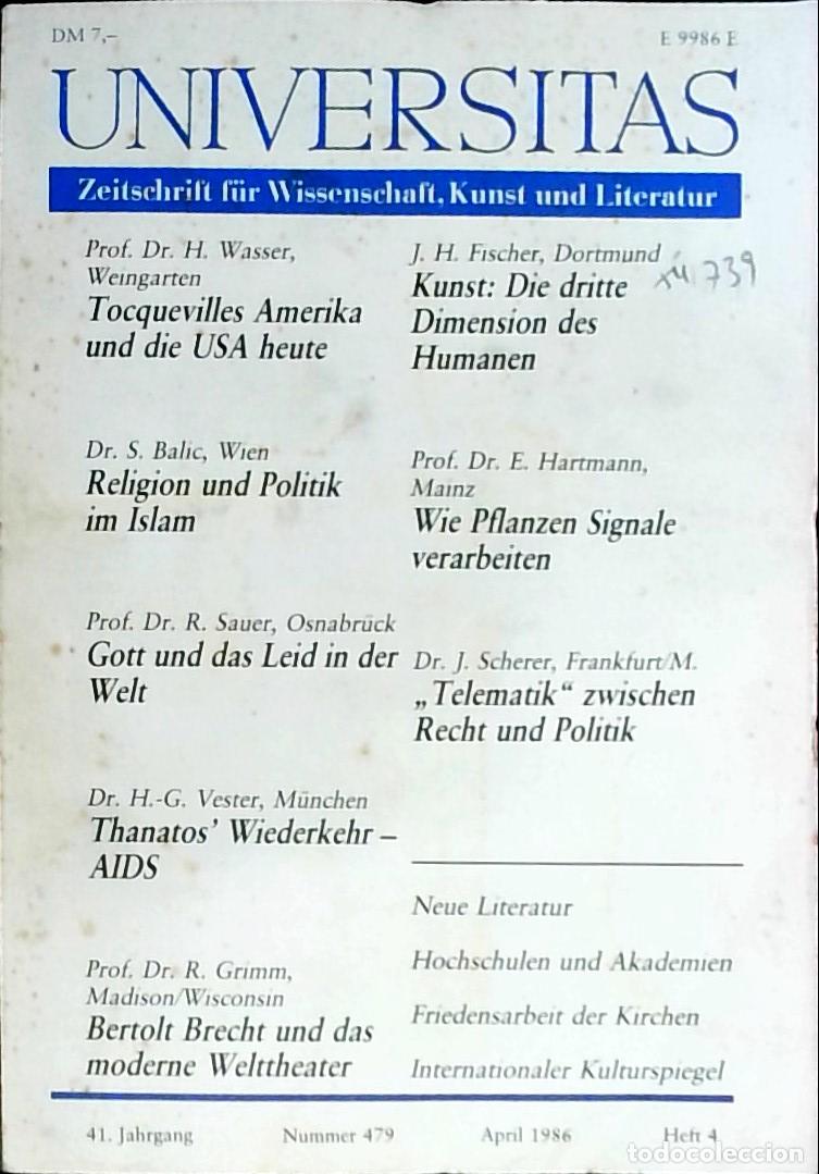 Libri di seconda mano: Universitas April Heft 4. Nummer 479. Zeitschrift f&uuml;r Wissenschft, Kunst und Literatur - Autores Var