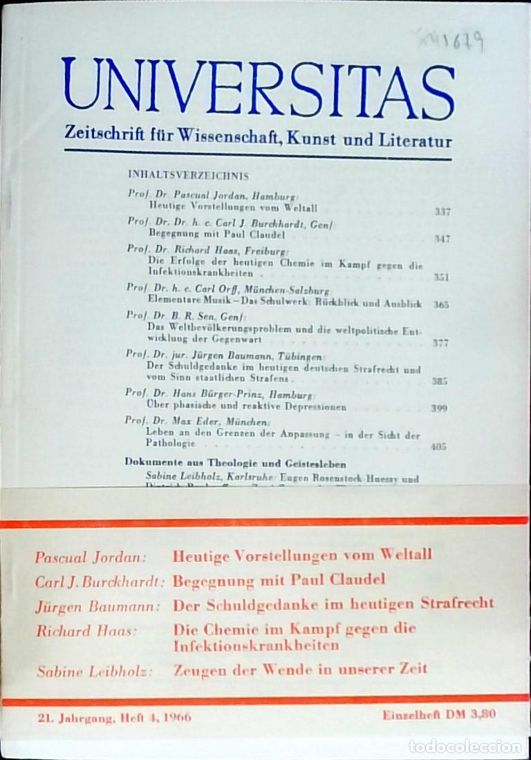Livres: Universitas April Heft 4. Zeitschrift f&uuml;r Wissenschft, Kunst und Literatur - Autores Varios:
