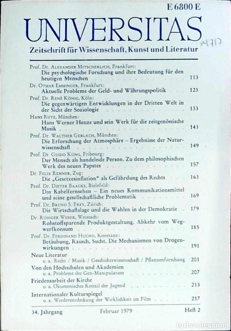Livres: Universitas Februar Heft 2. Zeitschrift f&uuml;r Wissenschft, Kunst und Literatur - Autores Varios: