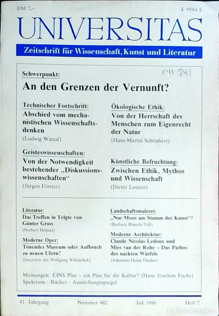 Libros: Universitas Juli Heft 7. Nummer 482. Zeitschrift f&uuml;r Wissenschft, Kunst und Literatur - Autores Vari