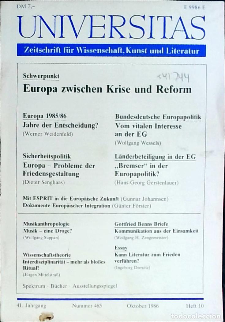 Libri di seconda mano: Universitas Oktober Heft 10. Nummer 485. Zeitschrift f&uuml;r Wissenschft, Kunst und Literatur - Autores