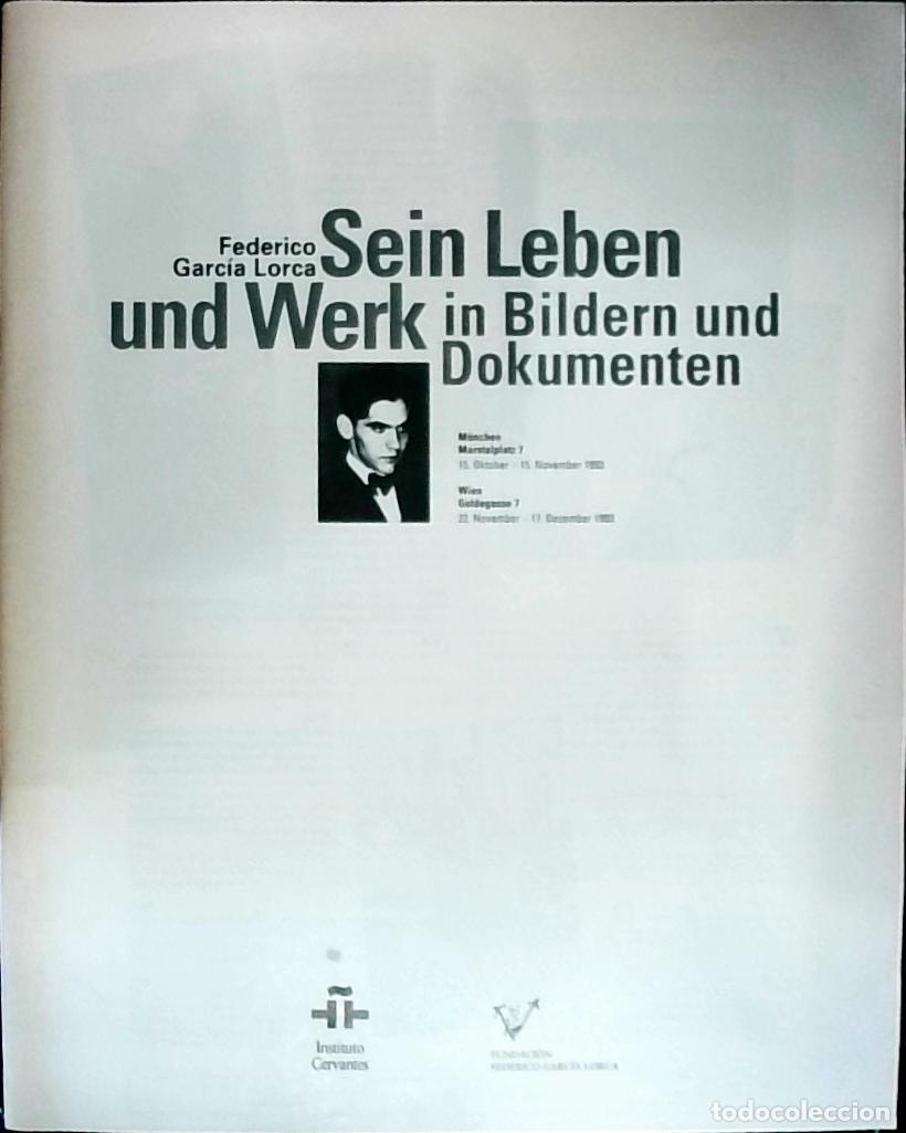 B&uuml;cher: Federico Garc&iacute;a Lorca Sein Leben und Werk in Bildern und Dokumenten. Marstaplatz 7, 15 Oktober - 15