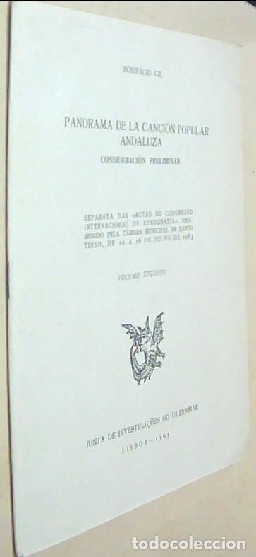 Libri di seconda mano: Panorama de la canci&oacute;n popular andaluza. Consideraci&oacute;n preliminar. Separata - GIL, Bonifacio: