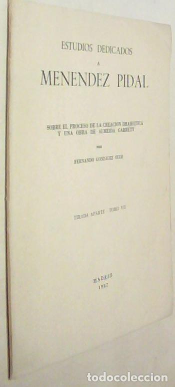 Libros: Sobre el proceso de creaci&oacute;n dram&aacute;tica y una obra de Almeida Garrett. Estudios dedicados a Men&eacute;ndez