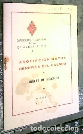 Libros: Asociaci&oacute;n Mutua Ben&eacute;fica del Cuerpo. Libreta de Asociado - GUARDIA CIVIL: