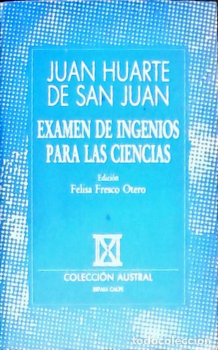 Libros: Ex&aacute;men de ingenios para las ciencias - Huarte de San Juan, Juan: