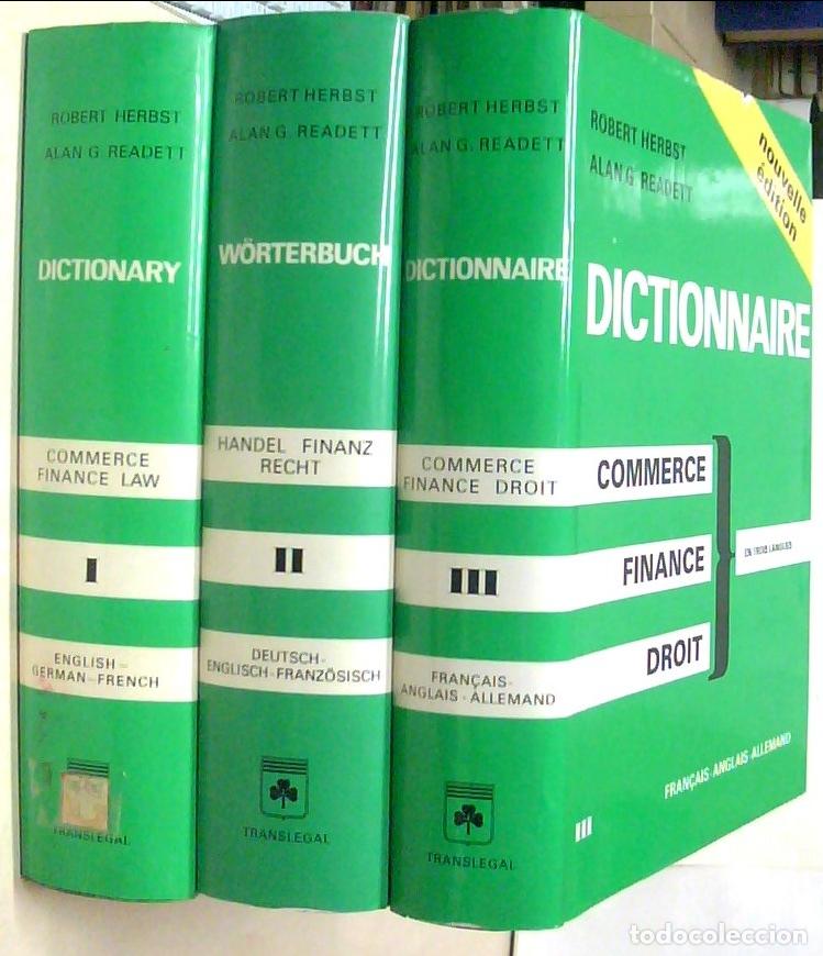 Livros em segunda m&atilde;o: Dictionary of Commercial, Financial and Legal Terms. English-German-French. 3 VOLUMES - HERBST, Robe