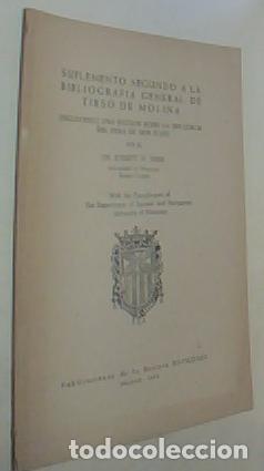 Libri di seconda mano: Suplemento segundo a la bibliograf&iacute;a general de Tirso de Molina. Incluyendo una secci&oacute;n sobre la inf