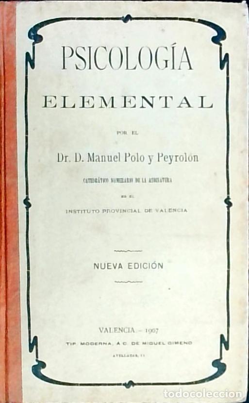 Libros: Psicolog&iacute;a elemental - Polo y Peyrol&oacute;n, Manuel: - Foto 1