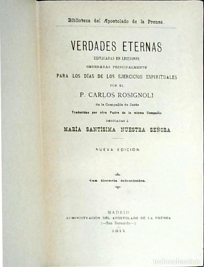 Livros em segunda m&atilde;o: Verdades eternas explicadas en lecciones ordenadas principalmente para los ejercicios espirituales -